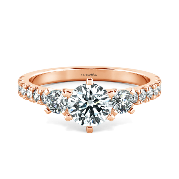 Nhẫn đính hôn Threestone đai tấm NCH3201 1